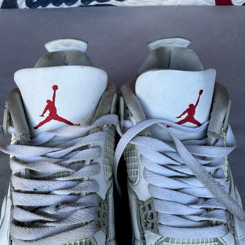 Size 9.5 - Jordan‎ 4 Retro Mid White Oreo Grey White Leather (CT8527-100)